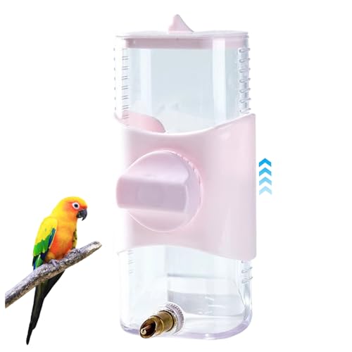 300 ml Automatischer Vogelwasserspender, Verstellbarer Höhenvogelwasserfuttermittel, sichtbarer Käfig -Feeder mit Schraubenschnalle für Papageien Lovebirds Canary Finch Style 2Bird von ISOYTERO