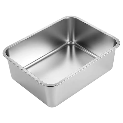 Große Hundwasserschüssel mit hoher Kapazität Metallhundschalen Futterstahl aus Edelstahl Wasserschale Innen ＆ Außen- und Lebensmittelschalen Spender für große, X-Hunde 14, 2 x 10, 6 5, 9 von ISOYTERO
