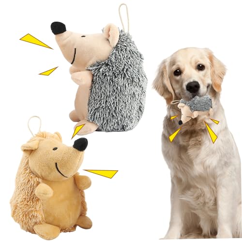 Hedgehog Hund Spielzeug 2pcs ungiftiger Igel Igel Quietschende Hundespielzeug eingebaute Quietscher Plüsch gefülltes Tier Interaktives Spielzeug für Langeweile niedlich kauen für kleine mittlere schw von ISOYTERO