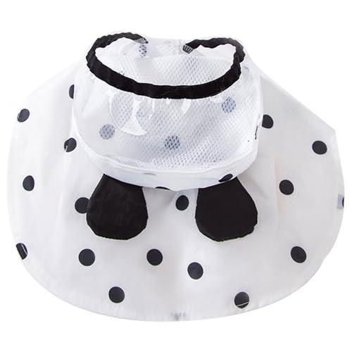 Hund Regenmantel wasserdicht schnell trocknend Hunde Regenmantel mit Kapuze und Leinenloch Schwarz Punkt Regenponcho mit Ohrkleidung für kleine mittelgroße Hunde von ISOYTERO