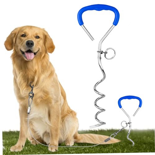 Hundekrawatte aus dem Einsatz 16 Spiralhund -Pfahl 9 -mm -Stahlstahl -Hochleistungskrawatte mit rotbar von ISOYTERO