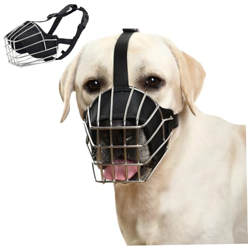 Hundelemens für große Hunde atmungsaktive Korbmündung robuster Edelstahl -Hundetraining ermöglicht das Trinken Einstellbarer Maske verhindern Biss für große Aggressive reaktive Hunde f f von ISOYTERO