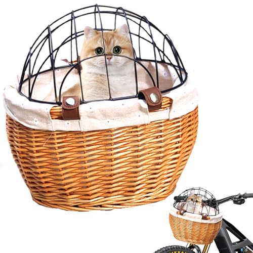 Hunderadkorb 11.8x9.8x13.8 Atmungsaktives Hohl-Out Cat Bike Träger Abnehmbarer Korb Vorderkorb mit Drahtnetzabdeckung Vintage Haustier für kleine Hunde Katzen Hund Hund Hunderadkorb 11.8x9.8x13.8 Atmungsaktives Hohl-Out Cat Bike Träger Abnehmbarer Korb Vorderkorb mit Drahtnetzabdeckung Vintage Haustier für kleine Hunde Katzen Hund Hund von ISOYTERO