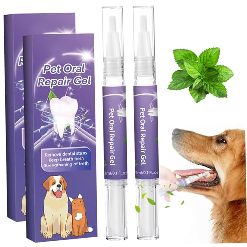 ISOYTERO 2pcs Haustier Oral Reparaturgel, 20g Pet oral Reparaturgel für Hunde Katzen Minze Atemfrischer Zahnstift Entfernen Tartar -Zahnpasta für Hund, Katze von ISOYTERO