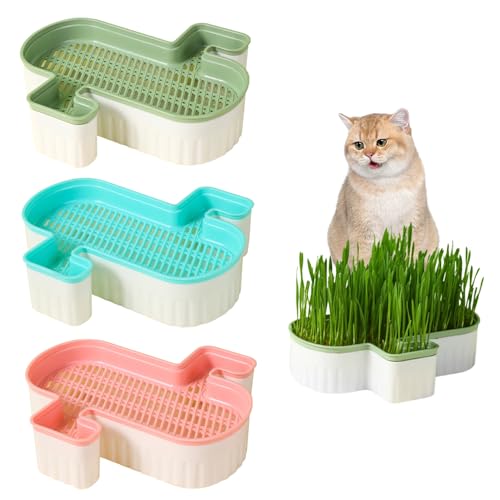 ISOYTERO Cat Grass Pflanzer 3PCS Bodenfreies Katzengras -Wachstum Kit Doppelte abnehmbare Samenschale PP Samen -Sprouter -Tablett für Hund Anderer Haustier Pflanzer ISOYTERO Cat Grass Pflanzer 3PCS Bodenfreies Katzengras -Wachstum Kit Doppelte abnehmbare Samenschale PP Samen -Sprouter -Tablett für Hund Anderer Haustier Pflanzer von ISOYTERO