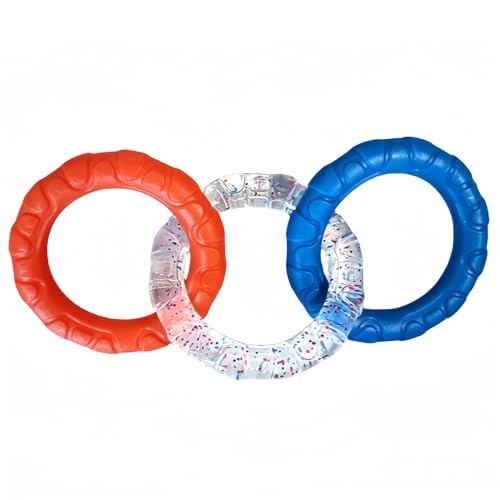 ISOYTERO Hunderingspielzeug zum Training und Zähneputzkautschukhundringe kauen Spielzeug mit 3 Farbringen Interaktives unzerstörbares Spielzeug für kleine mittelgroßen großen Hunden Ring ISOYTERO Hunderingspielzeug zum Training und Zähneputzkautschukhundringe kauen Spielzeug mit 3 Farbringen Interaktives unzerstörbares Spielzeug für kleine mittelgroßen großen Hunden Ring von ISOYTERO