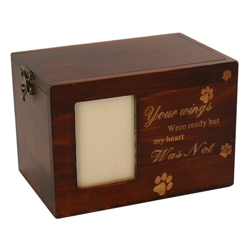 ISOYTERO Hundurne Personalisierte hölzerne Hund Ashes Box Memorial Katze Asche Urne Cremation Haustier Urnen für Verlustgeschenke von ISOYTERO