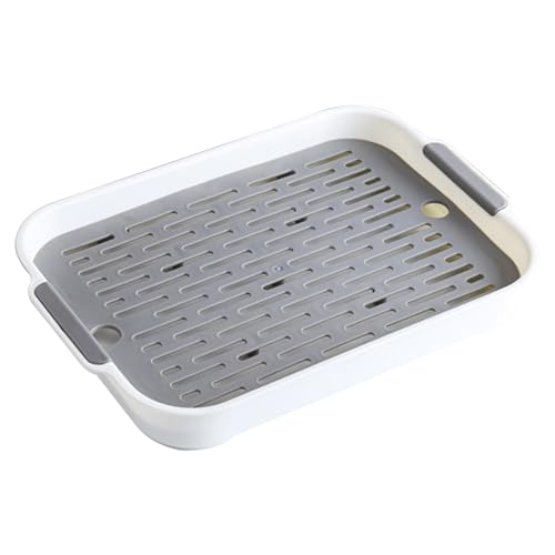 ISOYTERO Kaninchendrüsenschale 2 Tier Rabbit Müllbox Rechteckige Hasen -Haustier -Toilette 9.7x14.4x2 '' Meerschweinchenschale Töpfchentrainer Forbunny Frettchen Hamster Hedgehog Weiß l Trae von ISOYTERO