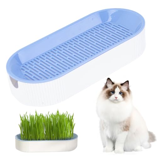 ISOYTERO Katzengras -Pflanzer zweischicht Abnehmbarer Hydroponic Cat Grass Pflanzer S. 8.3x3.6x1.8in Haus Cattery Anbau von Kit, Keine Samen von ISOYTERO