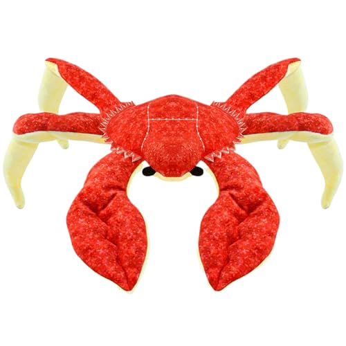 ISOYTERO Quietschende Hundespielzeug 14 x 11 Königskrabbenform großes Hund Spielzeug Plüschspielzeug lebhafte gefüllte Tiere Crinkle Toy kauen für große, mittelgroße und kleine Hunde quietschend von ISOYTERO