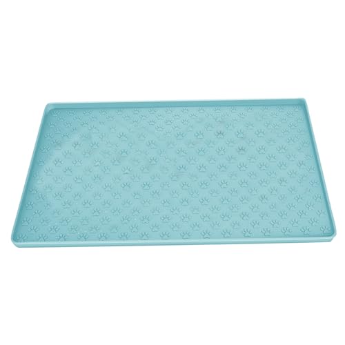 Matte für Hundefutter- und Wasserschalen 19x12 '' Nicht-Schlupf-Silikonkatze und Hundefuttermatte mit krallenförmigen Drucken. von ISOYTERO