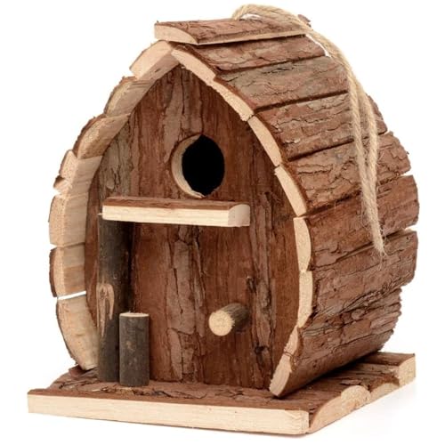 Vogelschachtel, hölzerne Hängelhaus 5x6x3 rustikales natürliches Wetterdicht ideal für Jede Größe Garten im Freien Baum oder Balkonbird von ISOYTERO