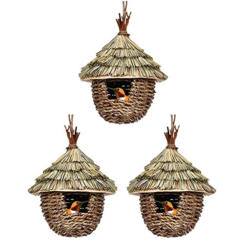 ISTOVO 3pcs Vogelhaus Handweg Hängende Humming Haus Draußen Vogelhaus für Hecken, Naturrasen Vogelnest für Baumhof, Patio von ISTOVO