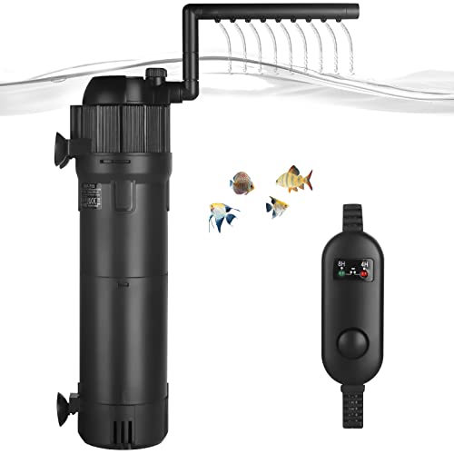 ITIY 5-in-1-Aquarium-U-V-Filter, 650L/H 6W interne Aquarienfilterpumpe mit Timer, um 180 ° Einstellbarer Tauchfilter für kleine Aquarien, Tropische Aquarien, Schildkrötenbecken von ITIY