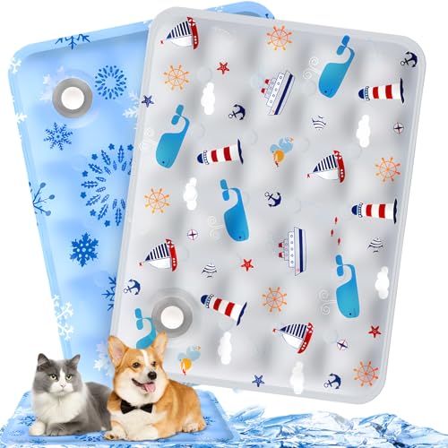 ITJMRJP Kühlmatte Hund Katze 2 Stück Kühlmatte für Hunde 40 x 50cm Hundekühlmatte Selbstkühlend Waschbar Hunde Kühldecke für Hund Klein und Katzen Dog Cooling MatB von ITJMRJP
