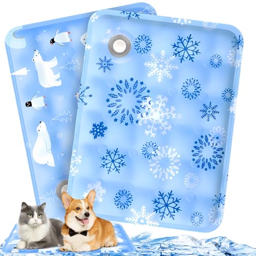 ITJMRJP Kühlmatte Hund Katze 2 Stück Kühlmatte für Hunde 40 x 50cm Hundekühlmatte Selbstkühlend Waschbar Hunde Kühldecke für Hund Klein und Katzen Dog Cooling Mat(C) von ITJMRJP