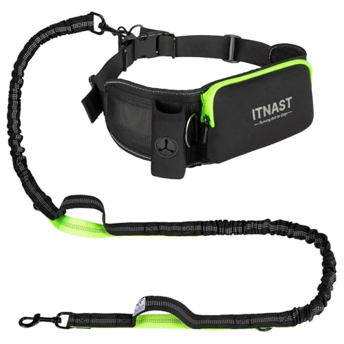 ITNAST Freihändige Hundeleine für mittelgroße und große Hunde, Taillenstütze, gepolsterte Bungee-Hundeleine mit reflektierenden Nähten für Spaziergänge, Joggen, Laufen, Wandern und Hundetraining ITNAST Freihändige Hundeleine für mittelgroße und große Hunde, Taillenstütze, gepolsterte Bungee-Hundeleine mit reflektierenden Nähten für Spaziergänge, Joggen, Laufen, Wandern und Hundetraining von ITNAST