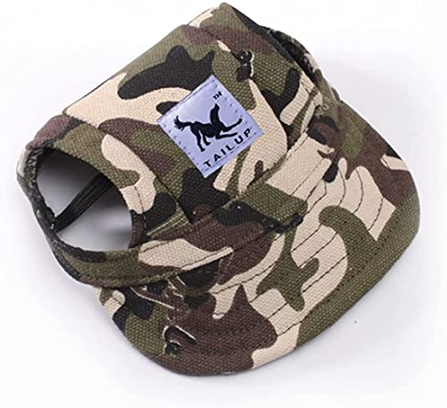 Baseballmütze Hund Hundecap mit Ohrlöchern Basecap Welpen Baseballkappe Verstellbar Hundehut Outdoor Hundemütze Sport Kappe Sonnenschutz Sonnenhut Katze Mütze Haustier Cap für Kleine Hunde (M, Grün) von ITODA