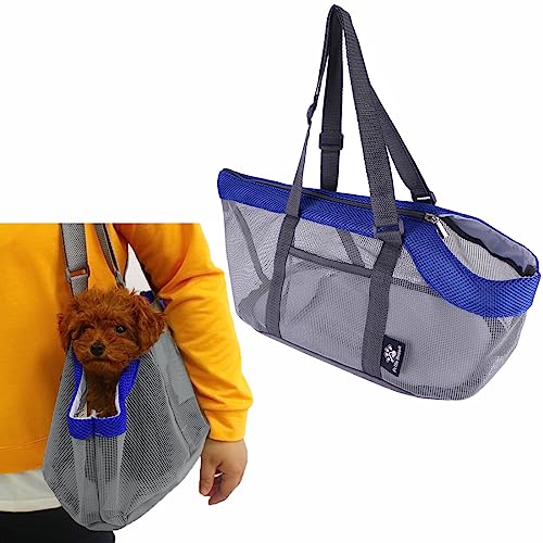 Transporttasche Haustier Tragetasche Klein Hund Haustiertragetasche Mesh Hundetragetasche Atmungsaktiv Hundetasche mit Boden Hundetrage Verstellbar Katzentragetasche Kleintiertasche Welpen Katze von ITODA