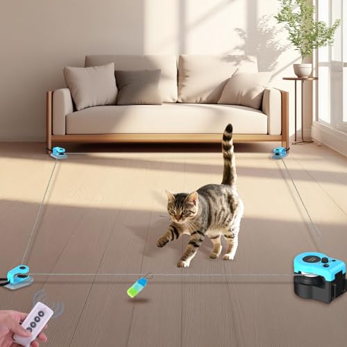ITSHINY Katzenspielzeug Elektrisch, Katzenspielzeug Selbstbeschäftigung mit anpassbaren Laufwegen, Auto- und manuellen Modi,USB Wiederaufladbarer Interaktives katzenspielzeug von ITSHINY