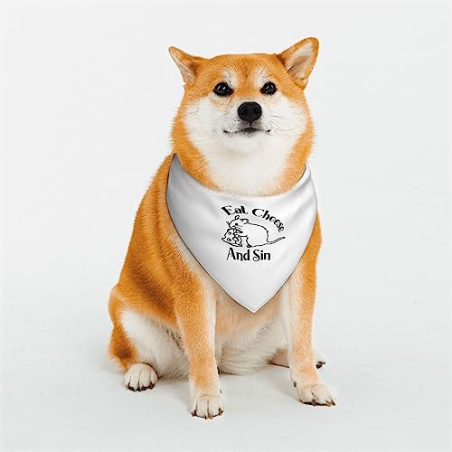 Eat Cheese and Sin Hunde-Bandanas, Haustier-Schal, strapazierfähiger Stoff für Katzen Eat Cheese and Sin Hunde-Bandanas, Haustier-Schal, strapazierfähiger Stoff für Katzen von IUBBKI