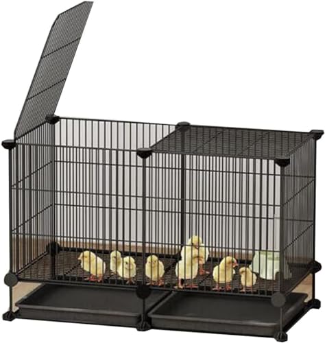 Professioneller Hühner-Entenkäfig, Kaninchenstall, Geflügellebensraum, Hühnerstall, verschlüsselter Hühnerkäfig, Eisennetz-Haustierkäfig, mit Paletten, Waschbecken, geeignet für Küken, verbrauchen wen von IUBGFTO