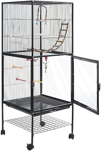 Professioneller Vogelkäfig für Haustiere, Vogelträger, Gartendekoration, Käfige, rollender großer Papageien-Vogelkäfig für Sittiche, Nymphensittiche, Turteltauben, Kanarienvogel-Flugkäfig mit Ständer, von IUBGFTO