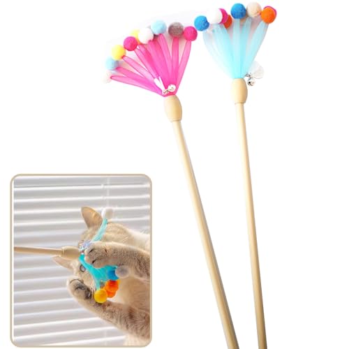 IUHKBH Katzenstäbe, 2 Stück, Netzgarn, Haarball, Katzenspielzeug, interaktives Katzenspielzeug für Katzen und Kätzchen IUHKBH Katzenstäbe, 2 Stück, Netzgarn, Haarball, Katzenspielzeug, interaktives Katzenspielzeug für Katzen und Kätzchen von IUHKBH