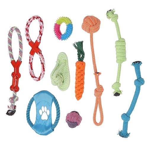 IUIBMI 10 Stück Hunde-Kauspielzeug, Buntes Dental-Hundeseilspielzeug, Robustes Baumwollseil-Hundespielzeug, Waschbares Welpen-Zahnspielzeug für Kleine und Mittelgroße Hunde IUIBMI 10 Stück Hunde-Kauspielzeug, Buntes Dental-Hundeseilspielzeug, Robustes Baumwollseil-Hundespielzeug, Waschbares Welpen-Zahnspielzeug für Kleine und Mittelgroße Hunde von IUIBMI