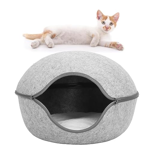 Kratzfestes Katzenbett, Rundes Katzenhöhlenbett aus Filz, Faltbares Katzentunnelbett, Abnehmbare Katzenhöhlen für Katzen und Kätzchen Im Innenbereich Kratzfestes Katzenbett, Rundes Katzenhöhlenbett aus Filz, Faltbares Katzentunnelbett, Abnehmbare Katzenhöhlen für Katzen und Kätzchen Im Innenbereich von IUIBMI