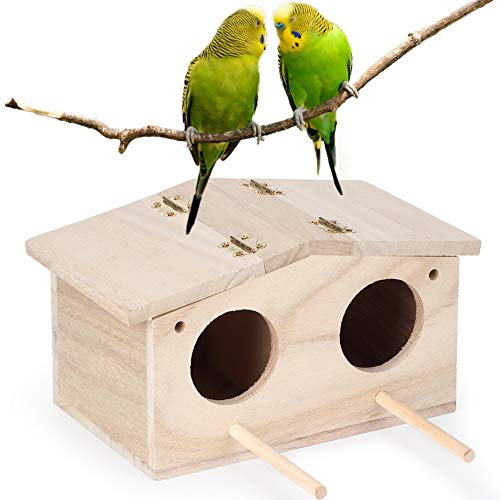 Vogelhäuschen für Den Außenbereich, Hölzernes Vogelhaus für Draußen mit Stangenaufhängung, Vogelhäuschen aus Holz, Blaues Vogelhaus für Finken, Blauvögel, Kardinäle, Kolibri Vogelhäuschen für Den Außenbereich, Hölzernes Vogelhaus für Draußen mit Stangenaufhängung, Vogelhäuschen aus Holz, Blaues Vogelhaus für Finken, Blauvögel, Kardinäle, Kolibri von IUIBMI