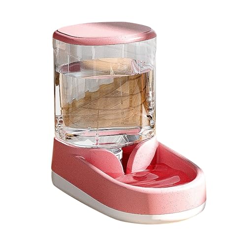 Vollautomatischer Wasserspender für Haustiere mit Eckwasserspender und großem Fassungsvermögen, geeignet für kleine und mittelgroße Katzen und Hunde Katzen Trinkbrunnen Edelstahl (Pink, 28X27X17cm) von IUNSER