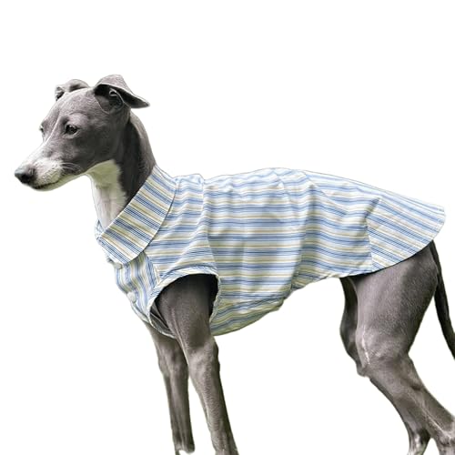 IUOUTG Atmungsaktive Whippet Shirts, Haustier Hund Kühlung Cooles T-Shirt, Baumwolle Streifen Hunde Sonnenweste Für Italienischen Greyhound von IUOUTG