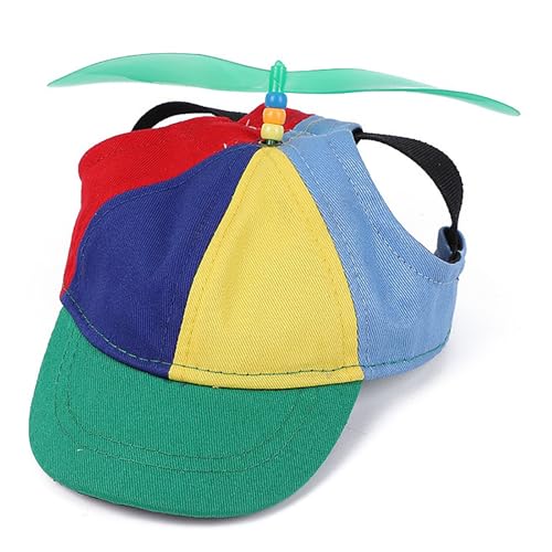IUOUTG Bunter Hund Propeller Hut, Welpe Und Katzen Baseball Hut Mit Ohrlöchern Mit Quick Release Schnalle Für Foto Headwear Im Freien von IUOUTG