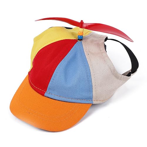 IUOUTG Bunter Hund Propeller Hut, Welpe Und Katzen Baseball Hut Mit Ohrlöchern Mit Quick Release Schnalle Für Foto Headwear Im Freien von IUOUTG