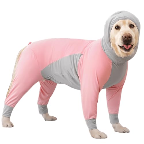 IUOUTG Extra Große Hund Erholung Anzug, Langärmel Anti-Lecken E-Kragen & Kegel Alternative Chirurgische Anzug Shirt Für Hunde, Leichte Haustier-Pyjamas Onesies Für Post-Operation Wundschutz von IUOUTG