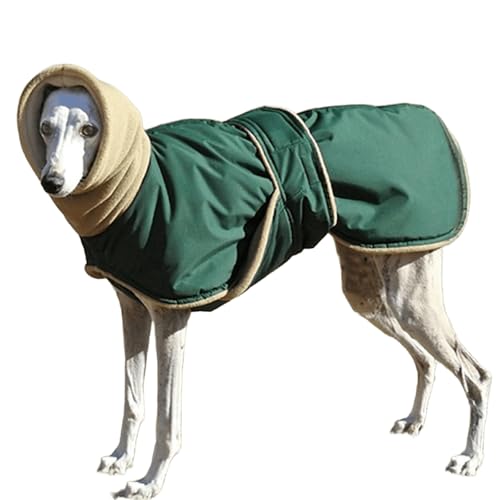 IUOUTG Greyhound Winter Hundemantel, Warme Dicke Hundejacke Für Große Hunde, Schildkröte Hals Haustier Oberbekleidung Mit Fleece Futter & Verstellbare Bänder Für Whippet Outfits von IUOUTG