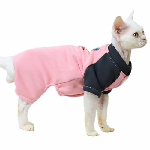 IUOUTG Haarlose Katzenkleidung, Weiche Katze Fleece Onesie Nur Für Katzen, Winter Kätzchen Mantel Mit Vier Beinen Warme Haustier-Pyjamas Kleidung Für Tägliche Tragung von IUOUTG
