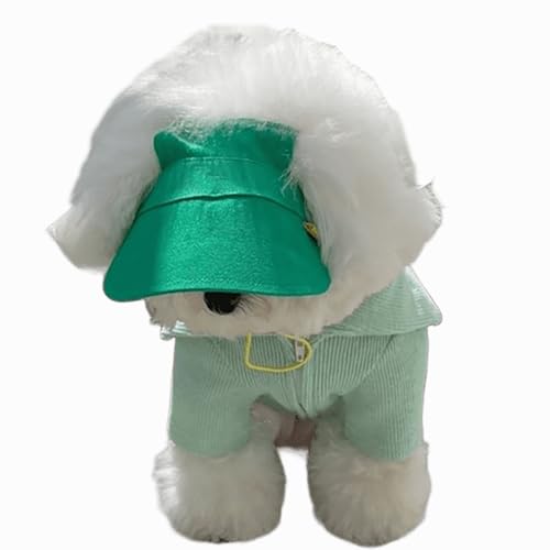 IUOUTG Haustier -Baseballkappe mit Ohrlöchern, Verstellbarer Hundevisorhut, weicher Atmungsgerät mit Kinngurt für Party und tägliche Outfits von IUOUTG