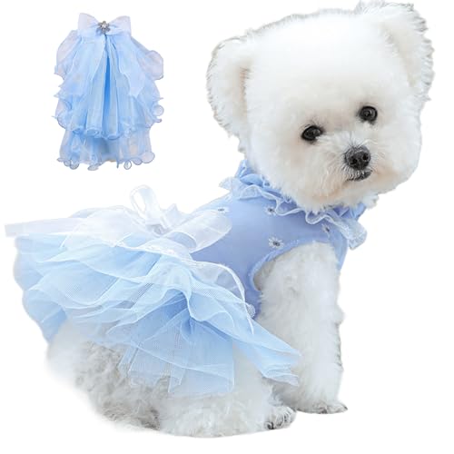 IUOUTG Hund Prinzessin Kleider Für Kleine Hunde, Haustier Spitze Hochzeitskleid Mit Bogen, Sommer Chihuahua Outfit, Niedliche Welpen Party Kleid Für Den Urlaub IUOUTG Hund Prinzessin Kleider Für Kleine Hunde, Haustier Spitze Hochzeitskleid Mit Bogen, Sommer Chihuahua Outfit, Niedliche Welpen Party Kleid Für Den Urlaub von IUOUTG