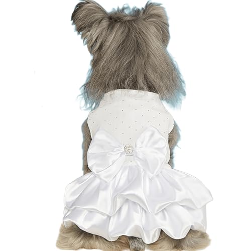 IUOUTG Hund Prinzessin Kleider Für Kleine Hunde Mädchen, Luxus Welpen Tutu Rock Outfit, Niedliche Katze Kleidung Mit Satin Bogen Für Ferienparty Hochzeit IUOUTG Hund Prinzessin Kleider Für Kleine Hunde Mädchen, Luxus Welpen Tutu Rock Outfit, Niedliche Katze Kleidung Mit Satin Bogen Für Ferienparty Hochzeit von IUOUTG