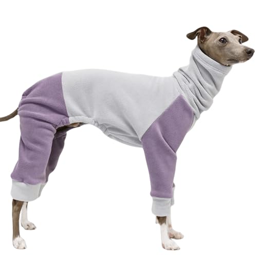 IUOUTG Hund Pyjamas Wintermantel, Warme Fleece Pullover Onesies Kleidung Für Italienischen Greyhound, Weiche Vollkörper Hund Jacke Jumpsuits Für Kaltes Wetter Outdoor-Tragen von IUOUTG