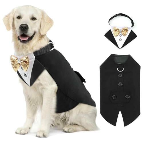 IUOUTG Hund Smoking Anzug Und Bandana Set, Formelle Hochzeit Outfit Für Große Hunde, Stilvolle Doggie Prince Gentleman Kostüm Geburtstagsfeier IUOUTG Hund Smoking Anzug Und Bandana Set, Formelle Hochzeit Outfit Für Große Hunde, Stilvolle Doggie Prince Gentleman Kostüm Geburtstagsfeier von IUOUTG