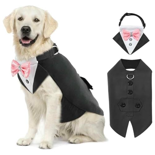 IUOUTG Hund Smoking Anzug Und Bandana Set, Formelle Hochzeit Outfit Für Große Hunde, Stilvolle Doggie Prince Gentleman Kostüm Geburtstagsfeier IUOUTG Hund Smoking Anzug Und Bandana Set, Formelle Hochzeit Outfit Für Große Hunde, Stilvolle Doggie Prince Gentleman Kostüm Geburtstagsfeier von IUOUTG