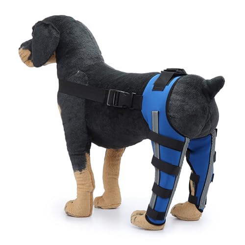IUOUTG Hundehindbein-Stütze, reflektierende Hundekniebandage für ACL-Verletzungen mit Scharnier, verhindert das Lecken, Erholungsschutzsleeve von IUOUTG
