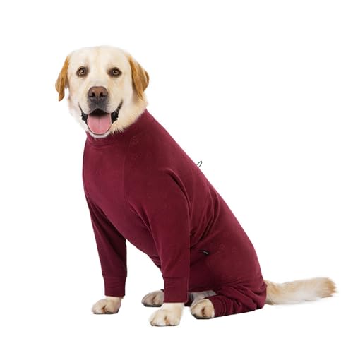 IUOUTG Hundewiederherstellungsanzug Pyjama Winter Kaltes Wetter Gemütlicher Warmer Hundemisch-Stramplude Mit Vier Beinen Langarm E-Collar & Kegel Alternativen Für Mittelgroße Große Hunde von IUOUTG