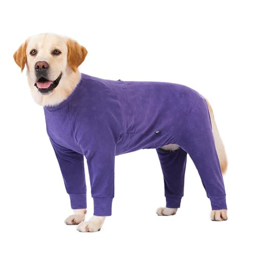 IUOUTG Hundewiederherstellungsanzug Pyjama Winter Kaltes Wetter Gemütlicher Warmer Hundemisch-Stramplude Mit Vier Beinen Langarm E-Collar & Kegel Alternativen Für Mittelgroße Große Hunde von IUOUTG