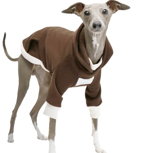 IUOUTG Italienische Greyhound Hoodie Onesies, Weiche Warme Hund Sweatshirt Für Große Hunde, Whippets Winter Haustier Hooded Pullover Atmungsaktives Haustier Outfit Für Mittlere Hunde von IUOUTG