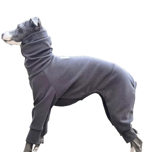 IUOUTG Italienische Greyhound Kleidung Für Mittlere Hunde Schildkröte Hals Dehnbarer Hund Onesie Weiche Baumwolle Warme Haustier Pyjamas Outfits Für Whippet Jumpsuit von IUOUTG