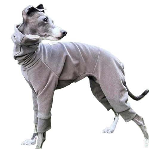 IUOUTG Italienische Greyhound Kleidung Für Mittlere Hunde Schildkröte Hals Dehnbarer Hund Onesie Weiche Baumwolle Warme Haustier Pyjamas Outfits Für Whippet Jumpsuit von IUOUTG